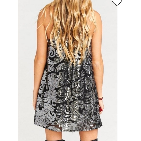 NWT Show Me Your Mumu Gomez Sparkle Dress Halter Sequin Mini Small Era Tour - Picture 3 of 12